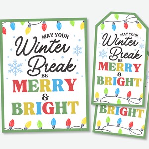 Christmas Winter Break Gift Tag, Christmas Teacher Appreciation Gift Tag, Christmas Classroom Gift Tag, Holiday Tag for Teacher Student Gift