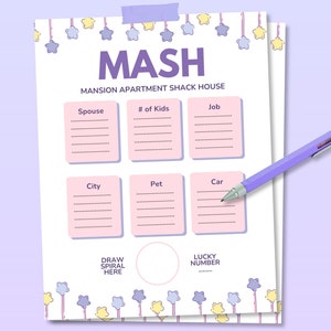 Mash Slumber Party Games, Teen/Preteen Sleepover Games, Birthday Party Games, Cute Slumber Party Girls Birthday Games, Girls Sleepover Games