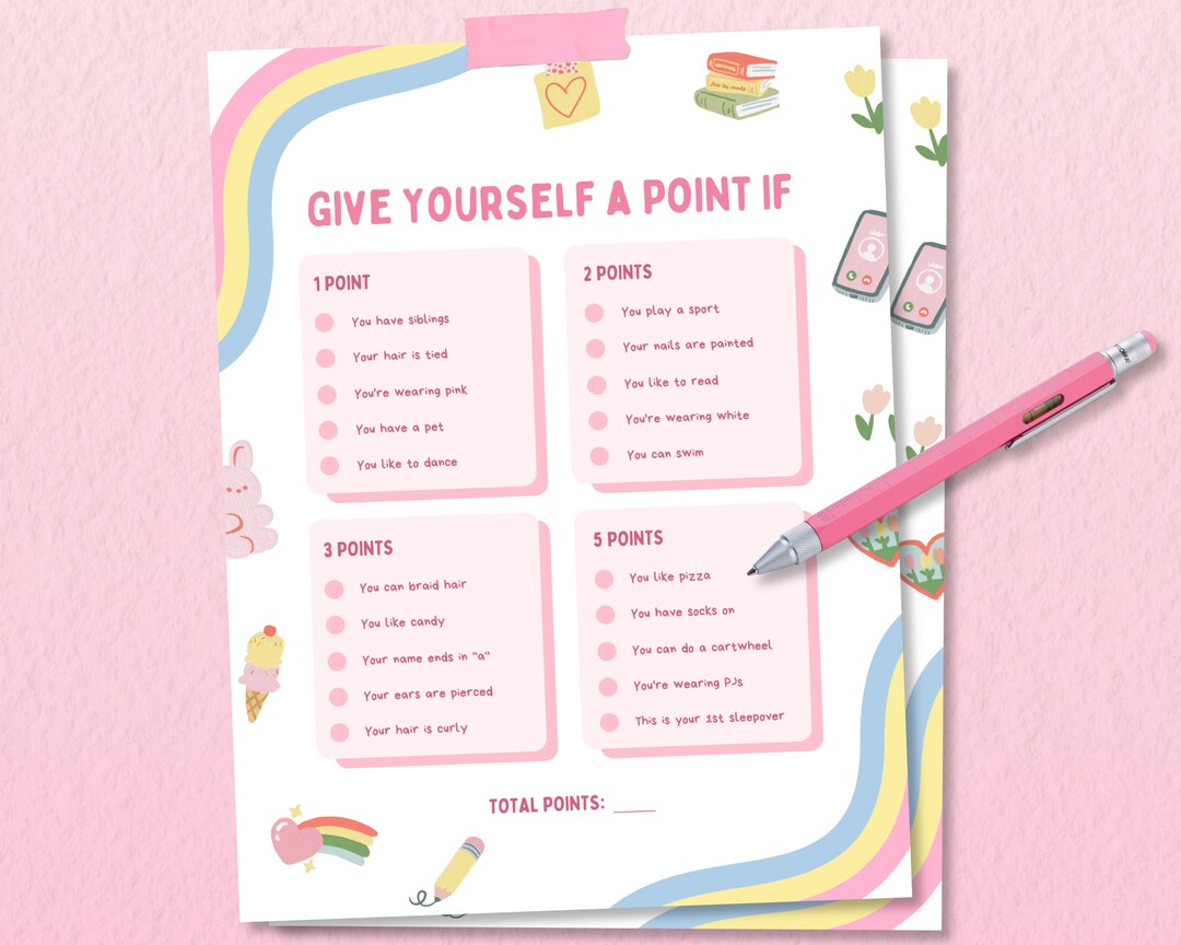 Printable Slumber Party Game, Teen Birthday Sleepover Game, Girls ...