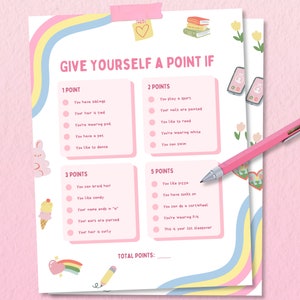 Printable Slumber Party Game, Teen Birthday Sleepover Game, Girls Birthday Party Game, Sleepover Birthday Party Game, Slumber Party Activity