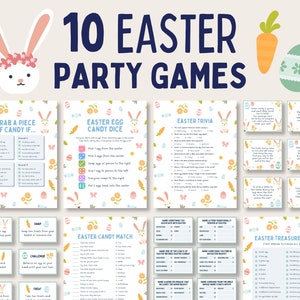 Easter Games Bundle, Easter Games for Family, Printable Easter Party Games, Easter Classroom Activities for Kids, Easter Trivia Feud Game