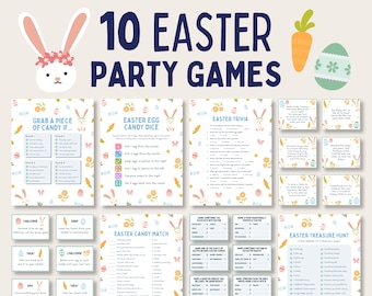 Easter Games Bundle, Easter Games for Family, Printable Easter Party Games, Easter Classroom Activities for Kids, Easter Trivia Feud Game