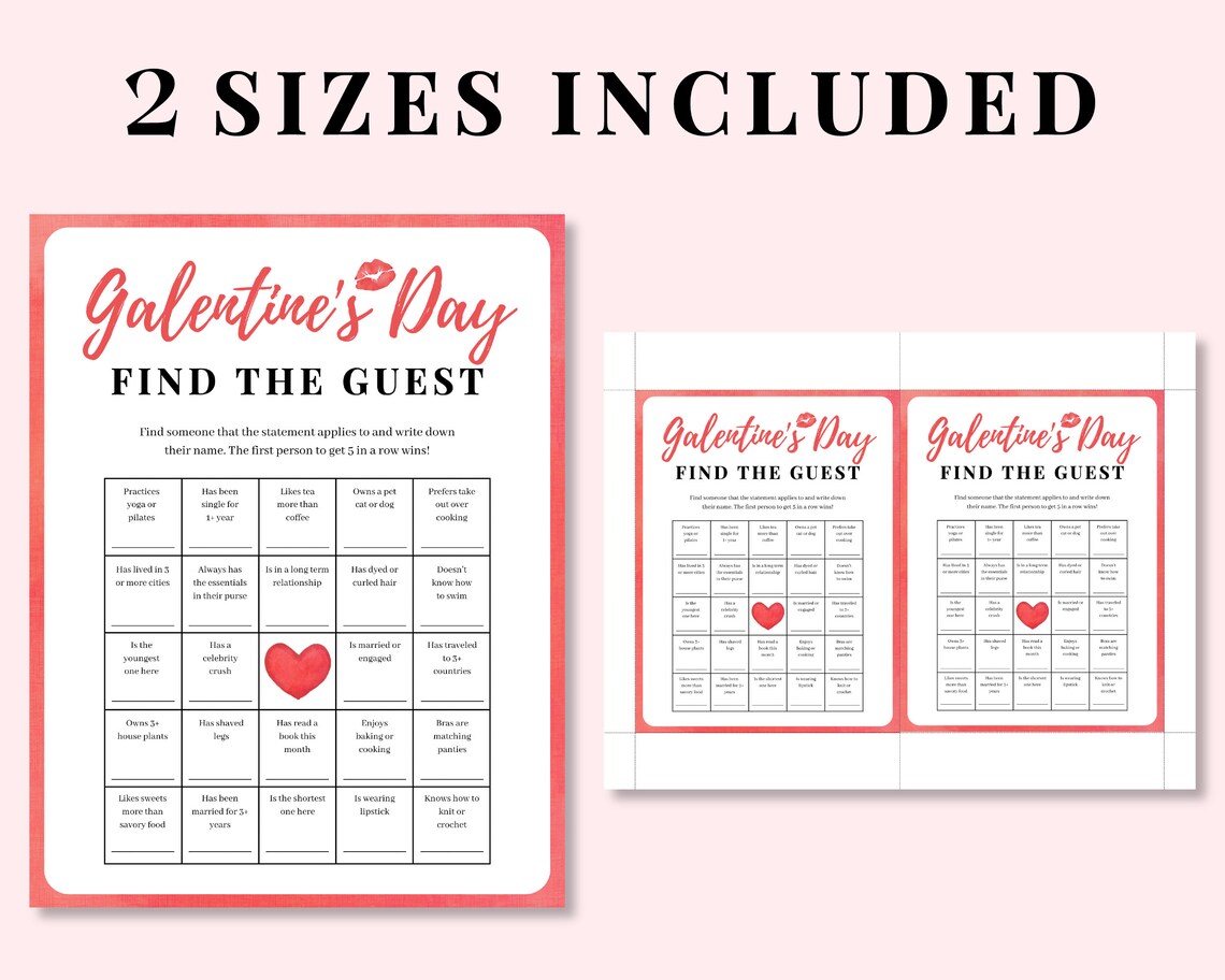 Galentines Day Games Bundle, Valentines Day Party Games, Adult ...