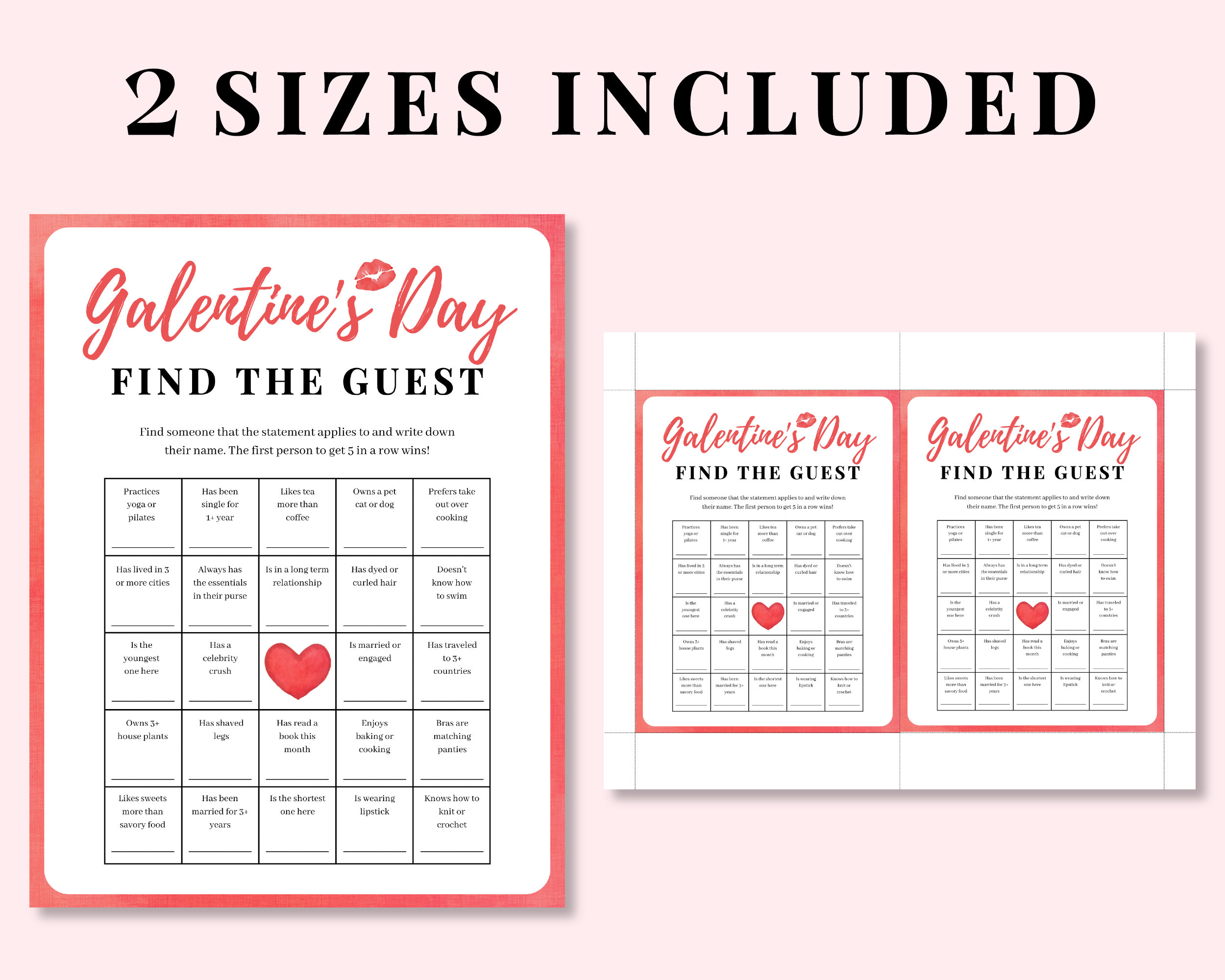 Galentines Day Games Bundle, Valentines Day Party Games, Adult ...