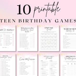 Teen Girl Birthday Games, Birthday Games for Her, Sweet 16 Birthday Party Games, Teenager Birthday Party Favor, Teen Girl Birthday Games