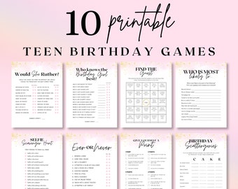 Teen Girl Birthday Games, Birthday Games for Her, Sweet 16 Birthday Party Games, Teenager Birthday Party Favor, Teen Girl Birthday Games