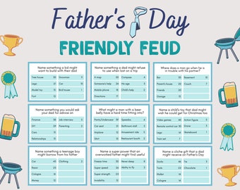 Fathers Day Family Feud, Fathers Day Trivia Feud, Fathers Day Game for Family, Fathers Day Friendly Feud, Fathers Day Quiz, Family Feud Game