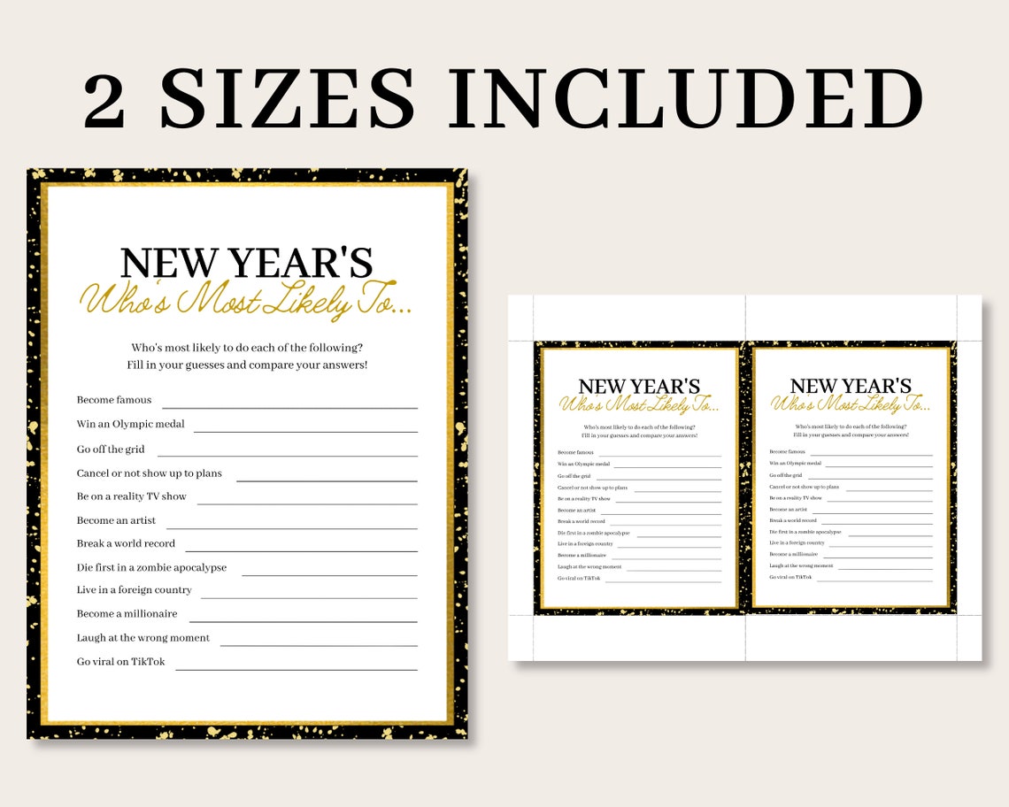 New Years Party Game Bundle New Years Eve Party Games Etsy