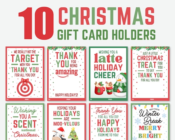 Christmas Gift Card Holders, Holiday Staff Appreciation Gift Card Holder, Christmas Teacher Gift Card, Employee Thank You Gift Card Holder