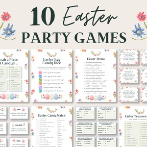 Easter Games Bundle, Printable Easter Party Games, Easter Games for Family, Easter Classroom Activities for Kids, Easter Trivia Feud Game