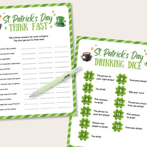 St Patrick's Day Party Game Bundle, Printable St Patricks Day Games, St Patricks Day Activity for Kids, St Pattys Day Party Games for Adults image 6