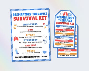 Respiratory Care Week Gift Tag, Respiratory Therapist Survival Kit Tag, Respiratory Care Appreciation Gift, Happy RC Week Gift, RT Week Idea