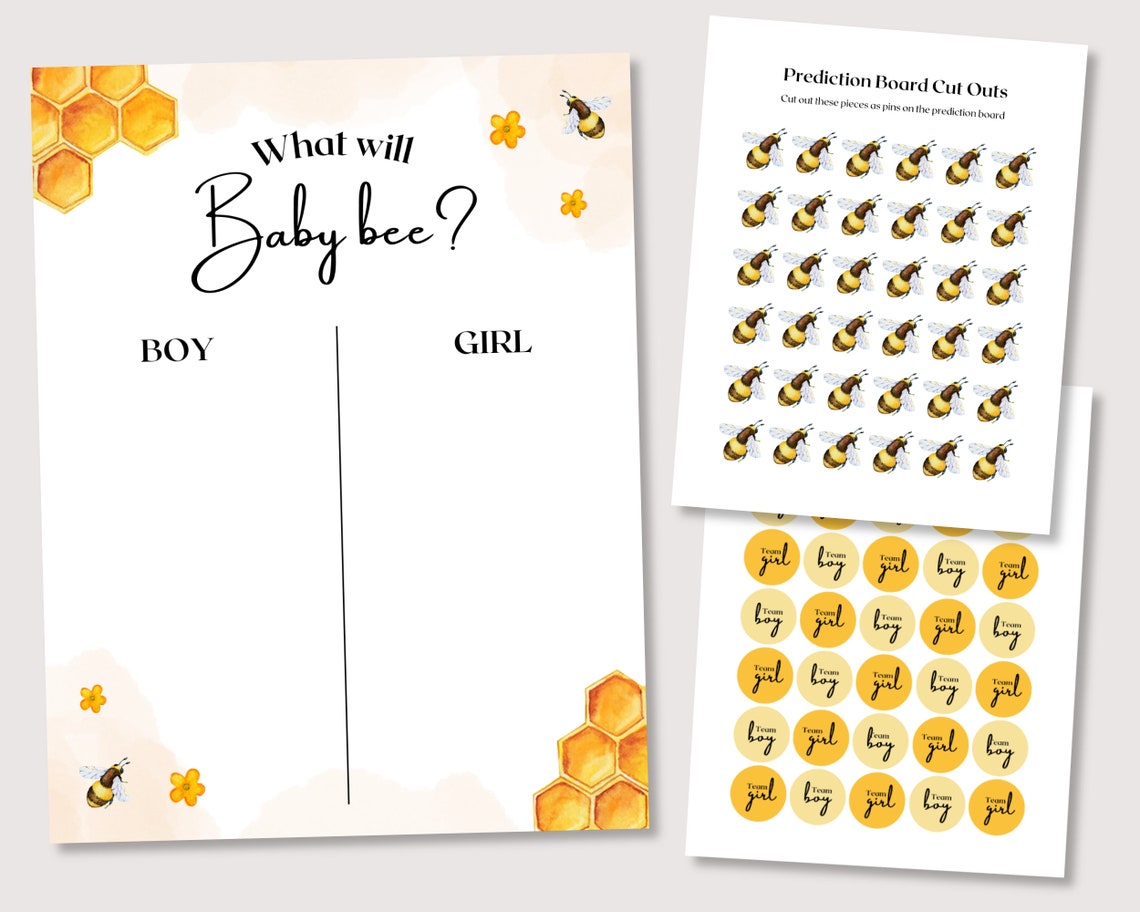 Bee Gender Reveal Voting Board, Gender Reveal Cast Your Vote Sign, What ...