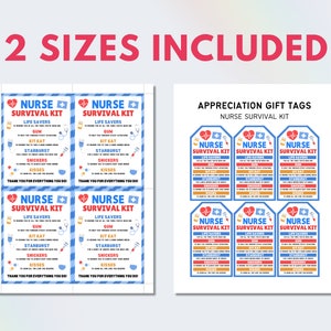 nurse survival kit gift tag, thank you nurses gift, nurse appreciation survival kit, nurses week treat tag, happy nurses week, school nurse gift, nurse appreciation week gift, nurse appreciation gift tag,  nurse survival kit tag, gift for nurses