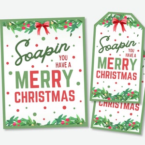 Étiquette cadeau de savon de Noël, étiquette de savon vous avez un joyeux Noël, étiquette de savon fait main de Noël, étiquette de savon à main de vacances, cadeau de professeur de Noël