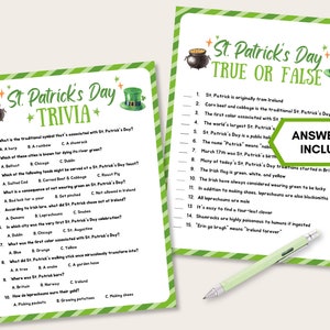 St Patrick's Day Party Game Bundle, Printable St Patricks Day Games, St Patricks Day Activity for Kids, St Pattys Day Party Games for Adults image 5