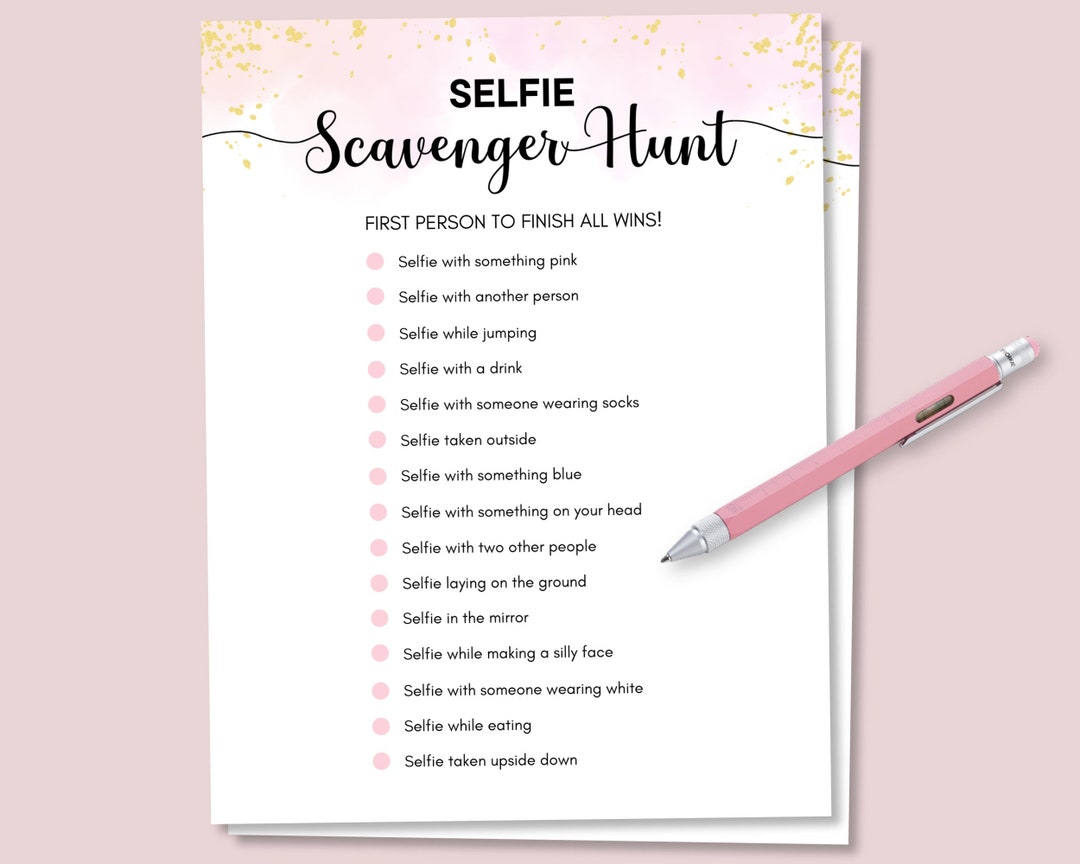 Selfie Scavenger Hunt, Girls Birthday Party Games, Slumber Party Games