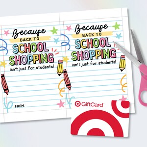 Back to School Shopping Gift Card Holder, Teacher Appreciation Gift ...