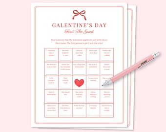 Valentinstag Bingo Spiel, Galentines Day Spiel, Damen Nacht Bingo, Valentinstag Spiel für Erwachsene, Finde den Gast Bingo, Galentines Spiel