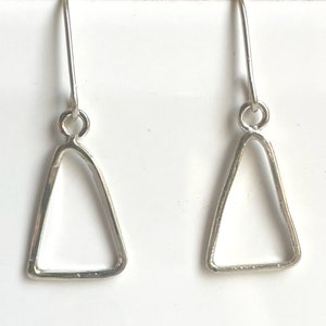 Modern Geometric Triangle Earrings - Recycled Silver
