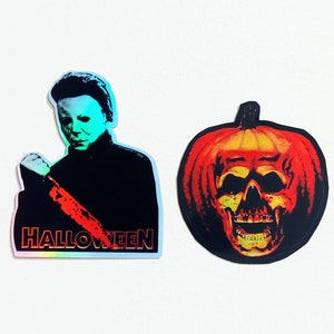 Halloween Michael Myers / Skull pumpkin Holographic sticker