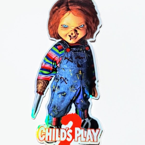 Chucky Childs Play 2 holographic stickers | Chucky stickers | horror stickers