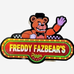 Five Nights at Freddy&#39;s Freddy Fazbear&#39;s pizza place holographic vinyl sticker