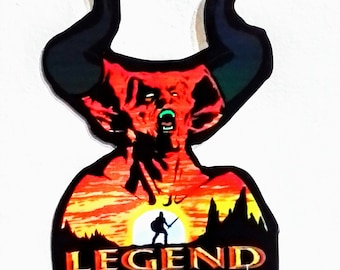 Pegatina de vinilo holográfica de la película Darkness Legend de 1986