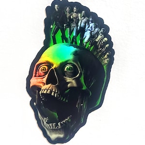 Return of the Living Dead Screaming Skull Holographic sticker.