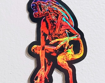 Alien holographic sticker