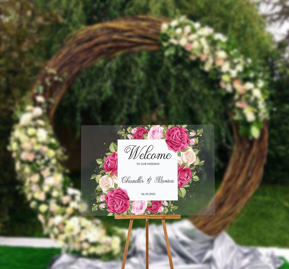 Pink Rose Acrylic Sign Acrylic Sign Pink Sign Etsy