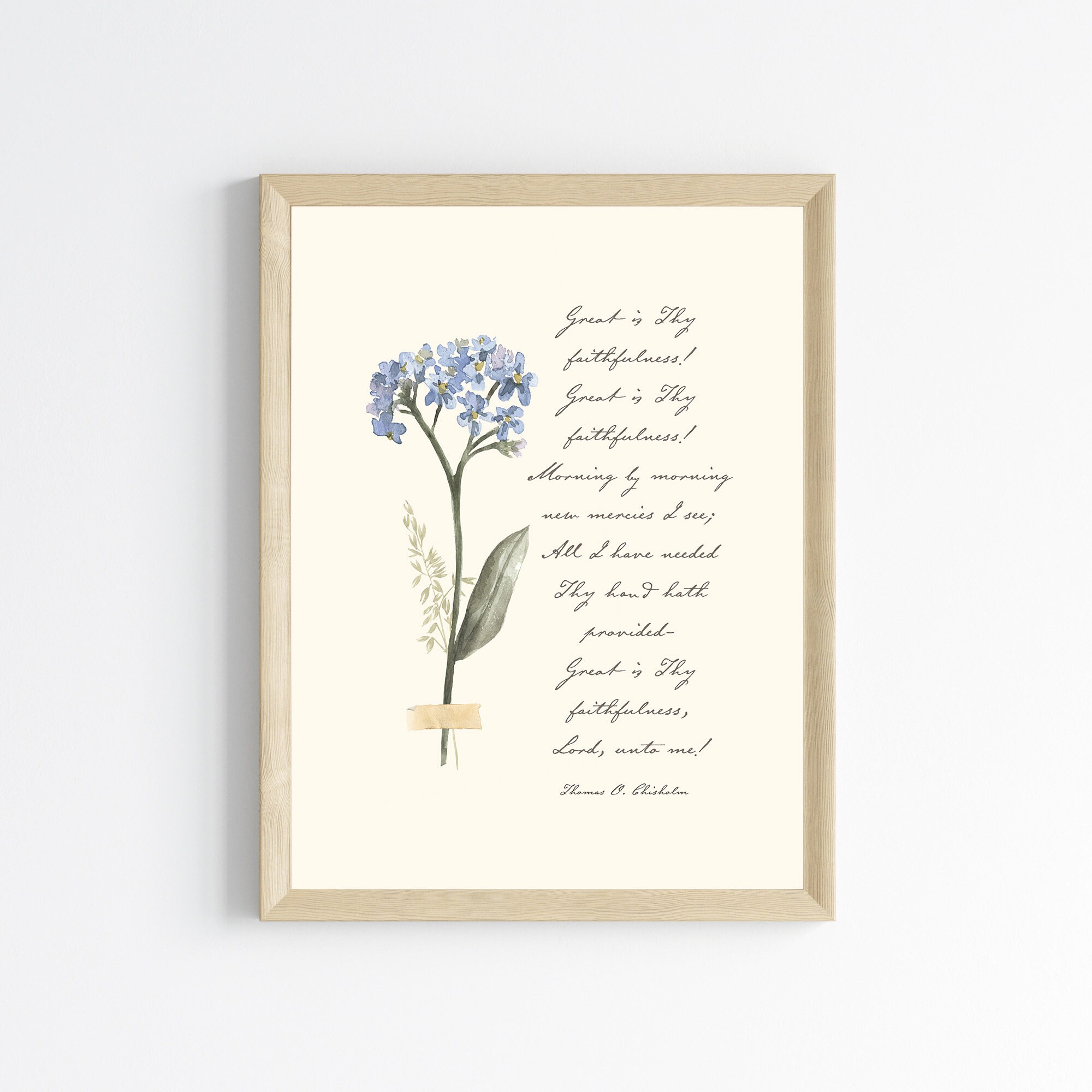 Great Is Thy Faithfulness Wall Art | Printable Wall Art | Digital Download | Wall Decor | Inspirational Wall Art | Hymn Wall Art