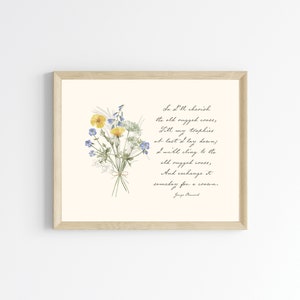 The Old Rugged Cross | Printable Wall Art | Digital Download | Wall Decor | Inspirational Wall Art | Hymn Text Wall Art | Church Decor