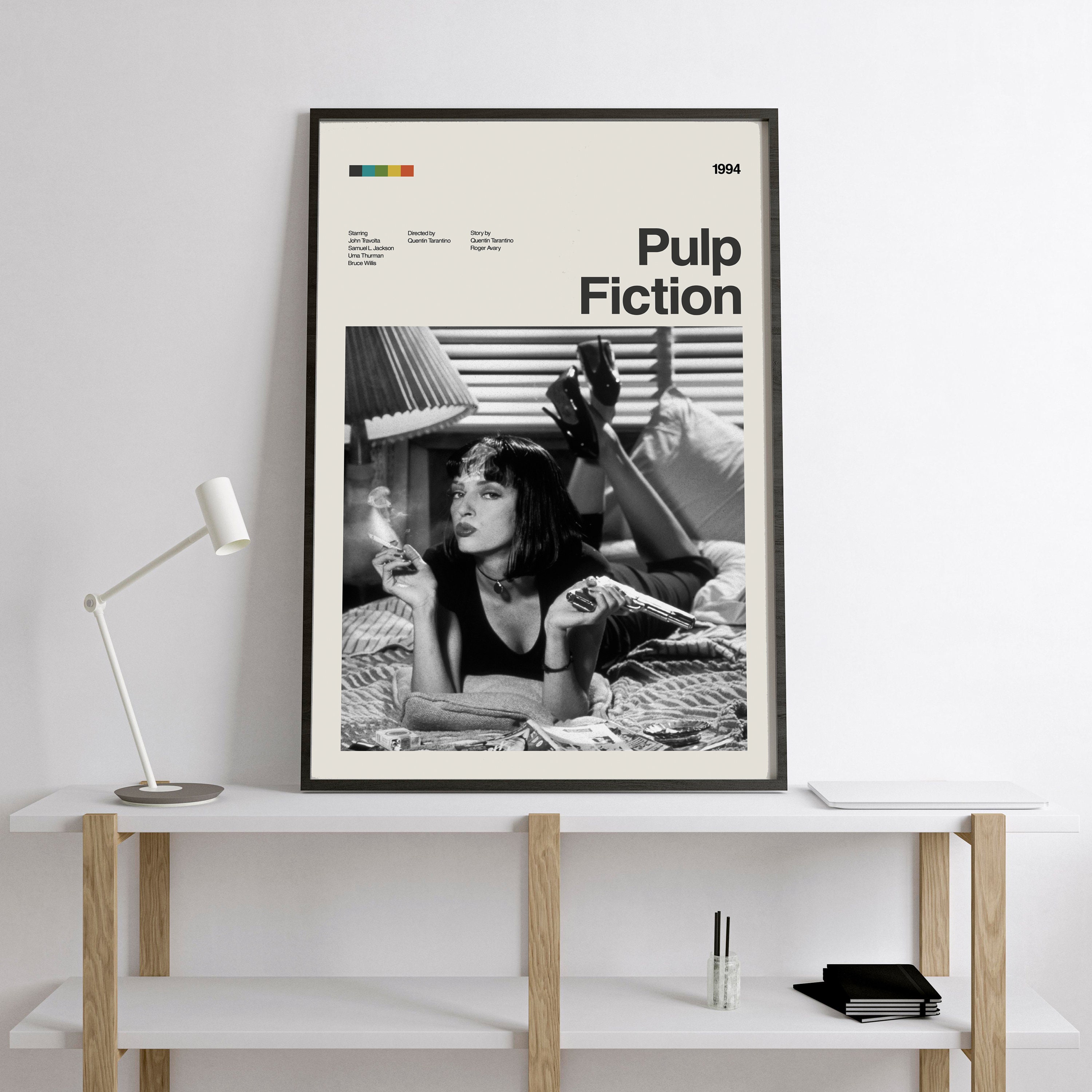 Pulp Fiction Movie Poster, Mid Century Movie Poster