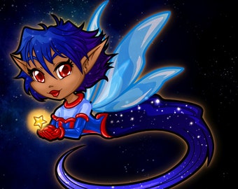 Neopets Faerie Chibi-Style, Shaded and Fully Rendered Digital Commission