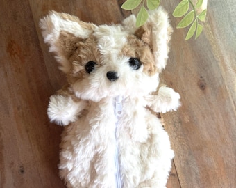 Superpuszysty piórnik z suwakiem w kształcie szczeniaka | Etui na przybory piśmiennicze Corgi