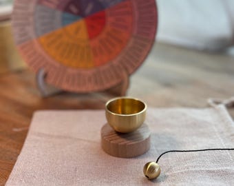 Desktop Zen Set, Brass Singing Bowl, Mood Wheel & Journal