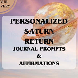 Gepersonaliseerde Saturnus Return Journal-prompts en afdrukbare affirmatieskaarten - 100 prompts - 100 bevestigingen - astrologie lezen