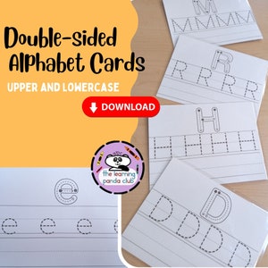 Flashcards de rastreamento ABC para impressão, formação de letras, rastreamento de letras, pré-escola e jardim de infância para educação domiciliar e sala de aula, download