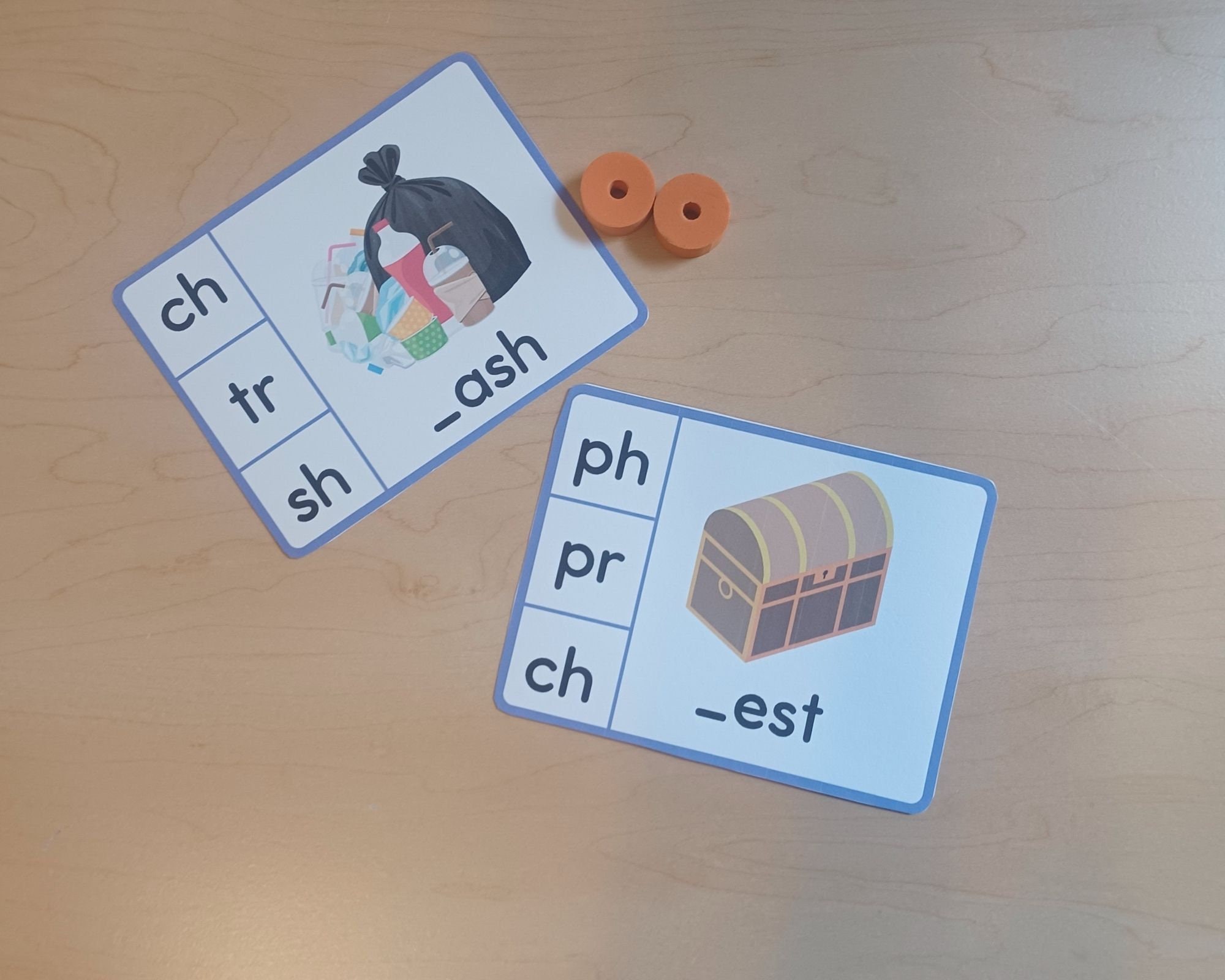 Blends and Digraphs Printable Clip Cards for Kinder, 1st, and 2nd Grade ...