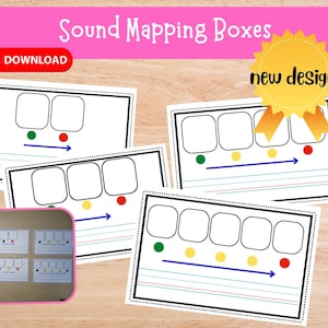 Sound Boxes for word mapping and orthography, for kindergarten,1st, and 2nd grade-phonics printable for homeschool and classroom