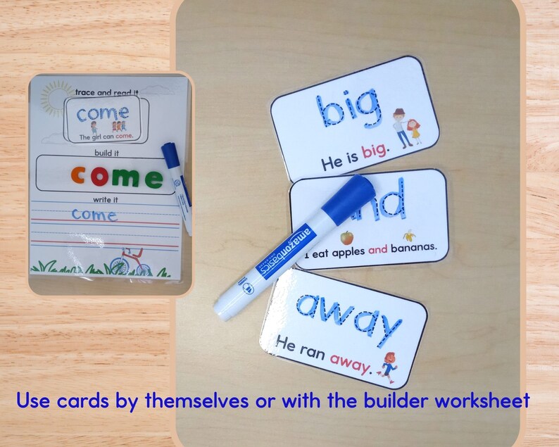 Pre Primer Dolch Printable Flashcards With Sentences for Homeschool and ...