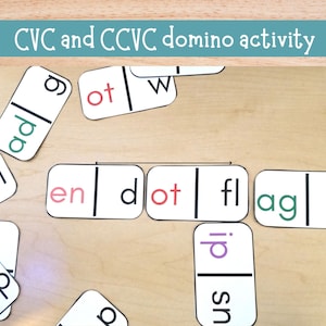 CVC and CCVC Printable Word Families Game-Phonics Activity for Kindergarten and 1st grade reading, homeschool printable, kids word game