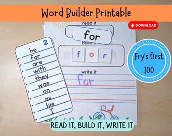 Sight Words Builder Read Build and Write Sight Words - Etsy UK