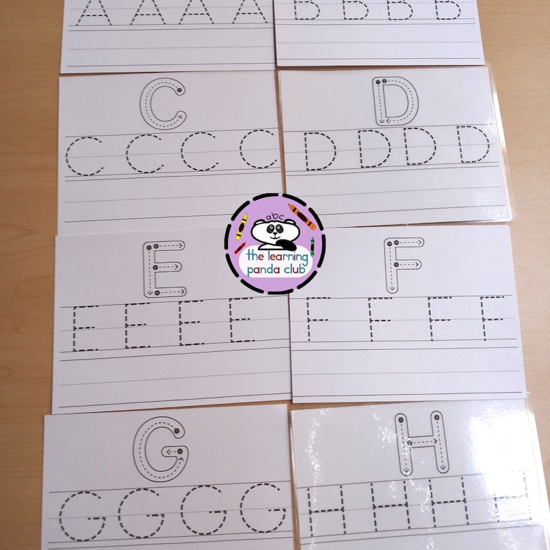 Printable ABC Tracing Flashcards Letter Formation Letter Etsy