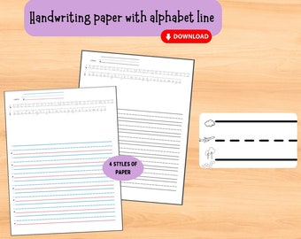 Guided writing paper printable with alphabet line- for preschool, kindergarten, and first grade ELA writing paper for primary students