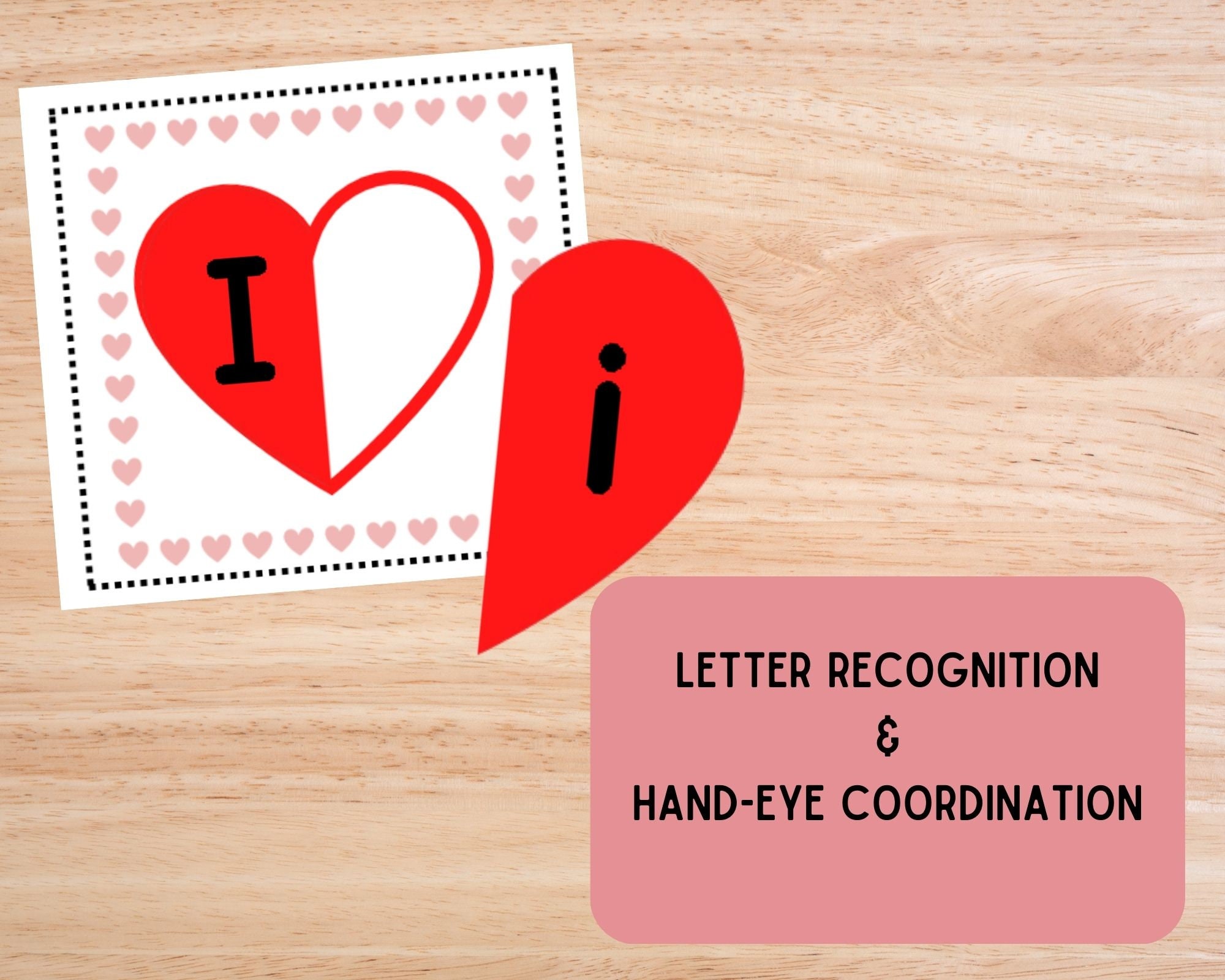 Alphabet Matching Printable, Upper Lowercase Matching, Valentine's Day