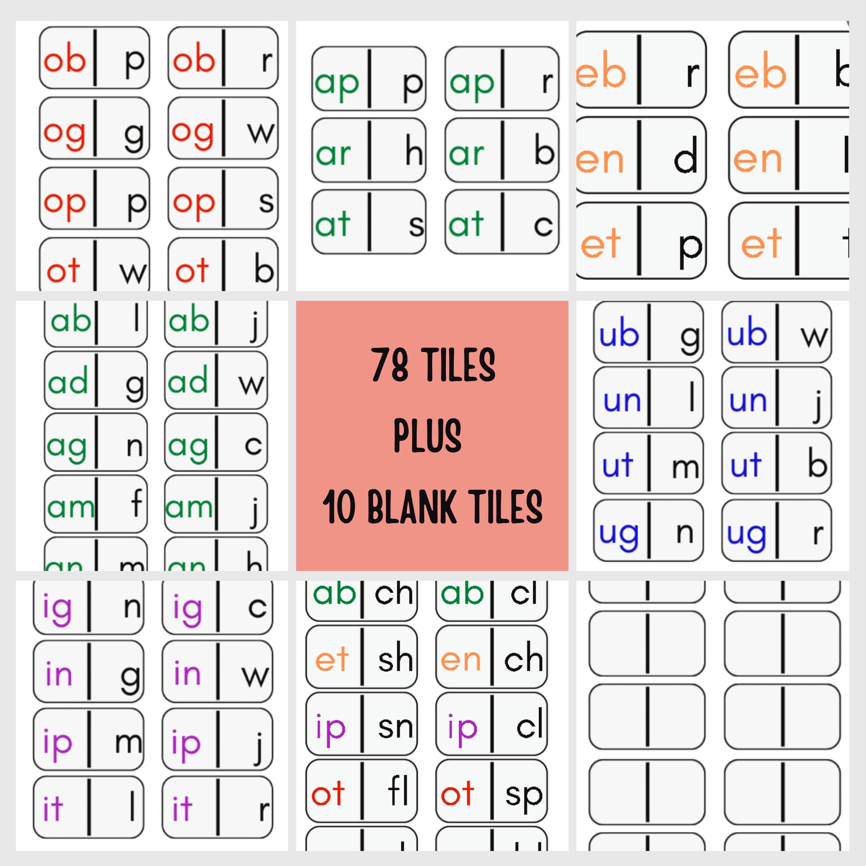 CVC and CCVC Printable Word Families Game-phonics Activity for ...