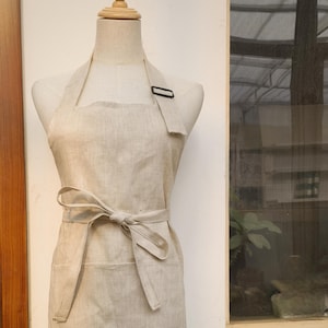 Linen apron for women, linen teacher apron with pockets, cooking apron women, garden apron for women, farmhouse apron, pinafore apron linen