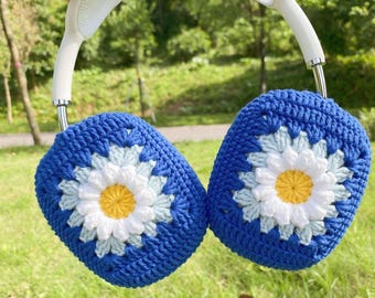 Crochet Dasiy AirPods Max Headphone Covers,daisy design,Crochet AirPods Max Cover,Sony XM4/XM5 Cover,Handmade, Headphone cover,Gift For Her